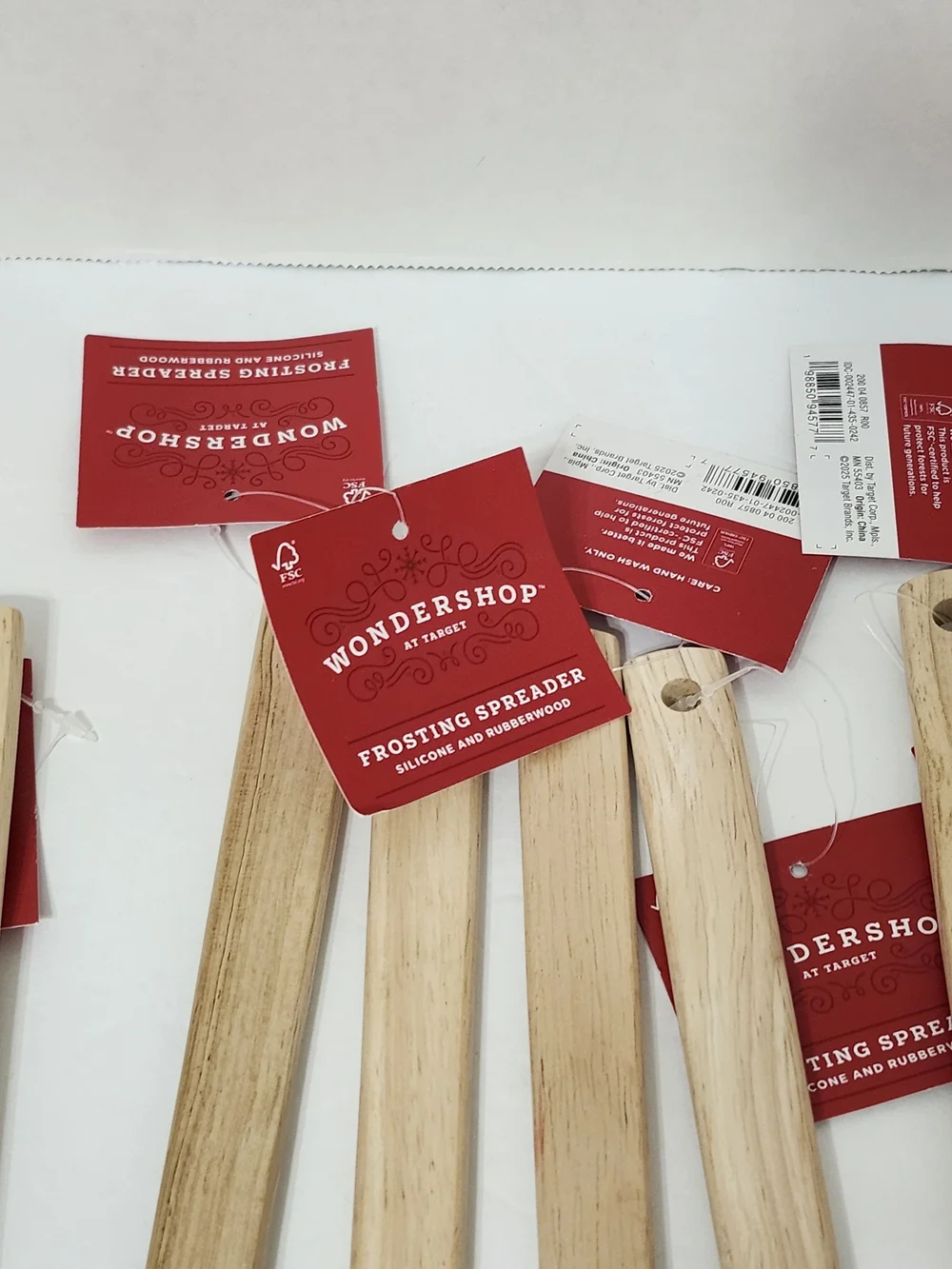 Striped Silicone Spatulas Wood Handles Cooking Baking Gift Baskets Crafts New 12